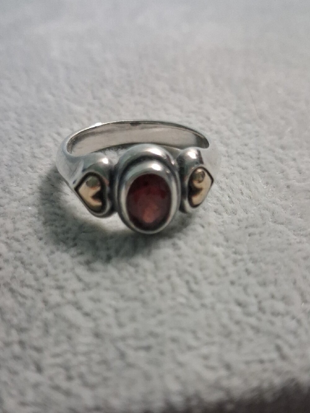 James Avery Garnet Sterling Silver And Gold Ring Retired Size 8